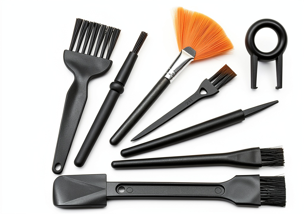 Installing Hodyludy Antistatic Lab Brushes Plastic Handle Black on a wooden desk