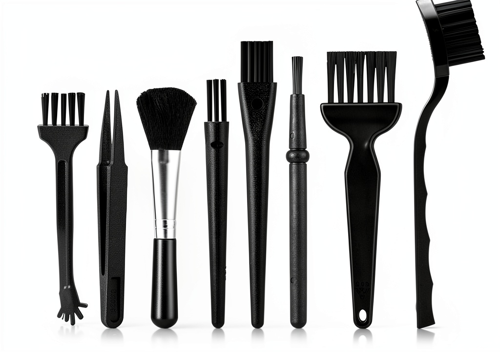 CIATBYYJ antistatic cleaning brushes set displayed with electronic devices
