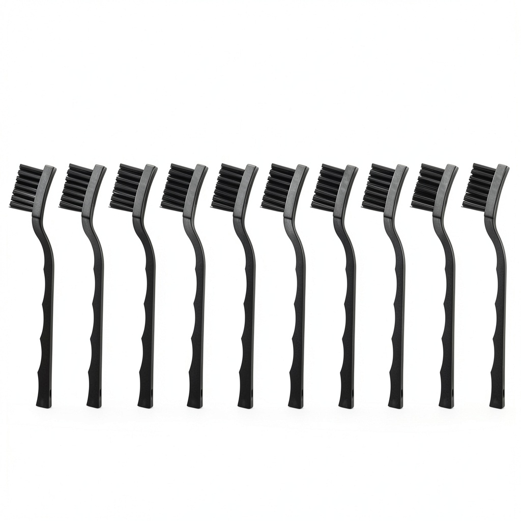Installing ESDELES Antistatic Brush Kit ESD Safe Portable Cleaning on a wooden workbench