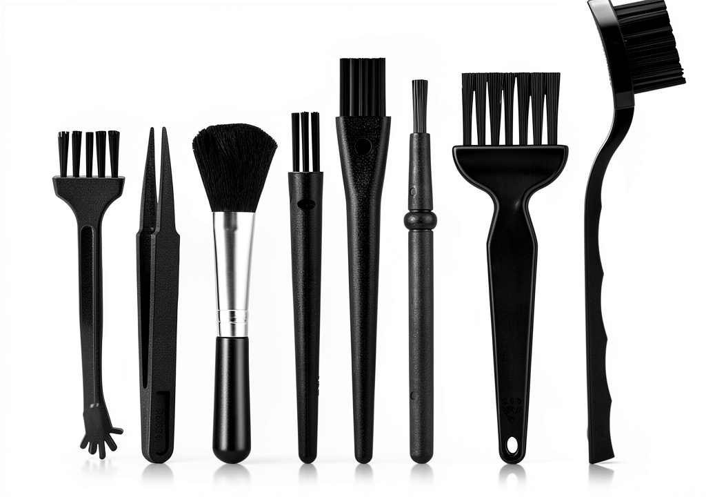 Abeillo antistatic lab brushes displayed on a clean surface