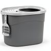 IRIS USA Top Entry Cat Litter Box White Scoop Rectangular Made in USA-1