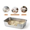 Stainless Steel Cat Litter Box Qiuma Low Entry Anti‑Splash-1
