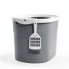 IRIS USA Top Entry Cat Litter Box White Scoop Rectangular Made in USA-7