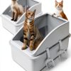 Stainless Steel Cat Litter Box AIPERRO 2 Pack XL Dark Gray-0