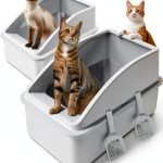 Stainless Steel Cat Litter Box AIPERRO 2 Pack XL Dark Gray-0
