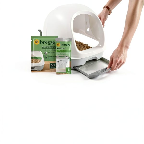 Purina Tidy Cats Breeze Covered Cat Litter Box System Kit with Pellet Cat Litter, Hooded Litter Box, and Litter Box Pads-2