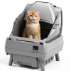 Automatic Cat Litter Box Self Cleaning - APP Control, Open-Style Design, Smart Health Monitor, Suitable for Medium Cats and Kittens, Safe Anti-Pinch, Quiet, A Lifelong Companion - Grey-0