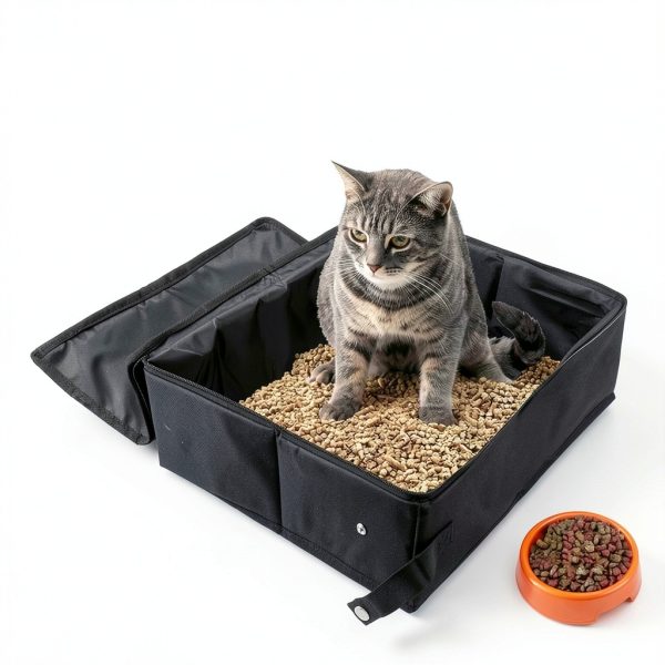 Portable Cat Travel Litter Box SDYQD Waterproof No-Leak 16x12.6-4