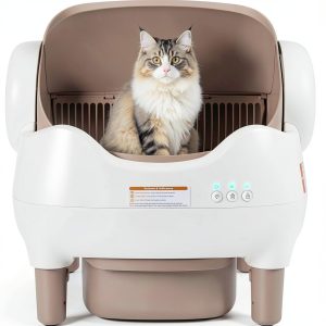 Self Cleaning Litter Box, Automatic Cat Litter Box with APP Control, Odor-Free Waste Disposal Includes Trash Bags, Large Waste Bin, Open-Top, for Multiple Cats-0