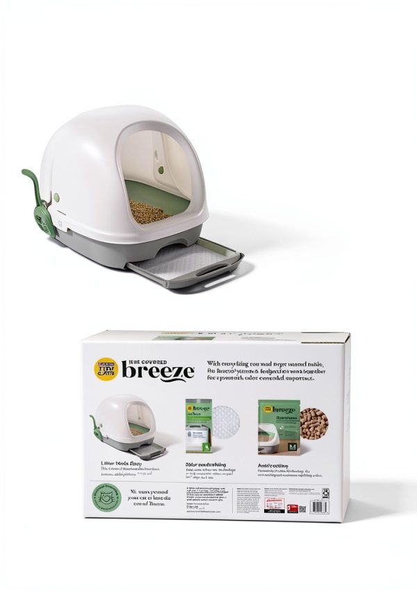 Purina Tidy Cats Breeze Covered Cat Litter Box System Kit with Pellet Cat Litter, Hooded Litter Box, and Litter Box Pads-8