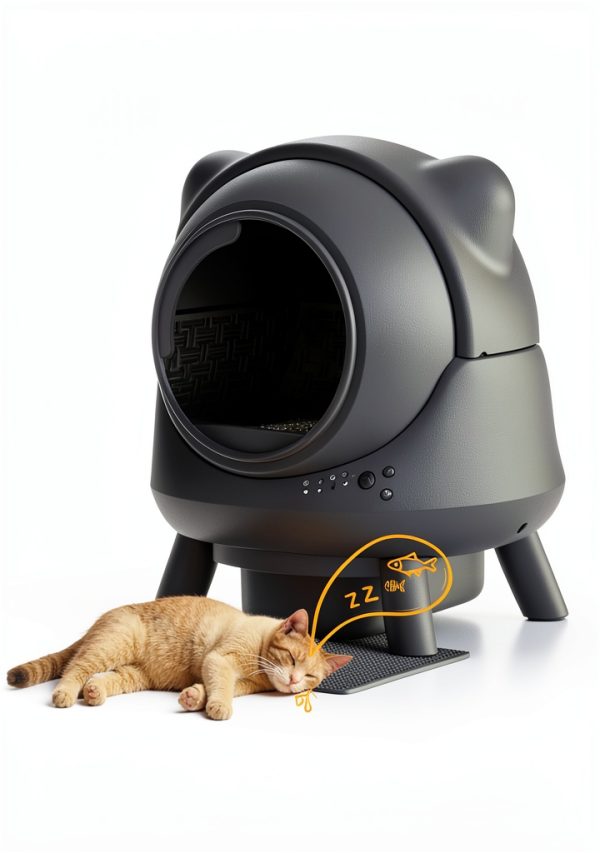 Self Cleaning Litter Box FEELNEEDY Automatic 65L Cat Box Odor Control-5