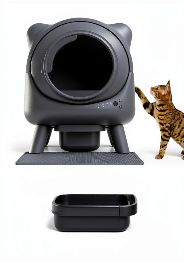 Self Cleaning Litter Box FEELNEEDY Automatic 65L Cat Box Odor Control-8