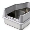 2PACK Stainless Steel Litter Box, Metal Litter Boxs with Lid High Sides, XL Extra Large Litter Box for Big Cats, Never Absorbs Odors, Leak-Proof, Stain-Free, Rust-Free, Easy to Clean, Scoop Included-1