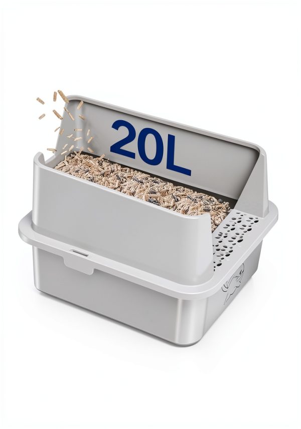 2PACK Stainless Steel Litter Box, Metal Litter Boxs with Lid High Sides, XL Extra Large Litter Box for Big Cats, Never Absorbs Odors, Leak-Proof, Stain-Free, Rust-Free, Easy to Clean, Scoop Included-4