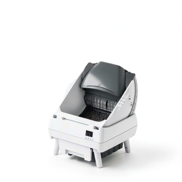 Automatic Cat Litter Box Self Cleaning - App Control, Open-Design, Smart Health Monitor, Suitable for Medium Cats and Kittens, Anti-Pinch Safety, Quiet Operation, A Trusted Companion for Life - White-2