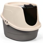 Amazon Basics No-Mess Hooded Cat Litter Box Large Multicolor-0