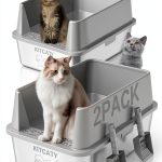 2PACK Stainless Steel Litter Box, Metal Litter Boxs with Lid High Sides, XL Extra Large Litter Box for Big Cats, Never Absorbs Odors, Leak-Proof, Stain-Free, Rust-Free, Easy to Clean, Scoop Included-0