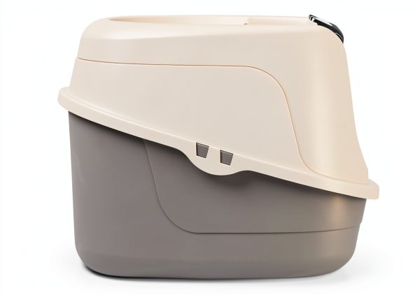 Amazon Basics No-Mess Hooded Cat Litter Box, Multicolor, 21x16x15 in-2