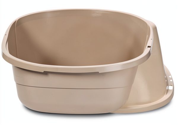 Amazon Basics No-Mess Hooded Cat Litter Box, Multicolor, 21x16x15 in-4