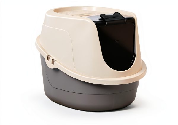 Amazon Basics No-Mess Hooded Cat Litter Box Large Multicolor-3